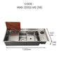 HEMOSX NANO SUS304 STEEL 3.0MM THICKNESS EMBOSSED WORKSTATION KITCHEN SINK SINGLE BOWL SILVER BLACK