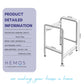 HEMOS BATHROOM NYLON/SUS304 STAINLESS STEEL HANDRAIL SAFETY TOILET RAIL PEMEGANG TANDAS HM-88055-W