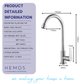 HEMOS KITCHEN FAUCET STAINLESS STEEL SUS 304 PILLAR SINK TAP HM-3201 (GUN METALGREY, GOLD, SILVER)