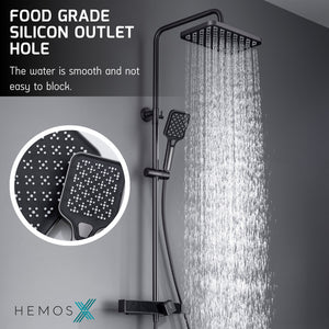 HEMOS BATHROOM FAUCET 3 MODE BRASS MIXER RAIN SHOWER SETS SET MANDIAN HM-19082-MG