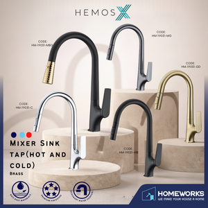 HEMOS KITCHEN FAUCET BRASS PULL OUT MIXER PILLAR SINK TAP PAIP SINKI HM-19031