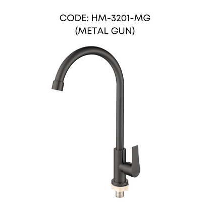 HEMOS KITCHEN FAUCET STAINLESS STEEL SUS 304 PILLAR SINK TAP HM-3201 (GUN METALGREY, GOLD, SILVER)