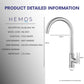 HEMOS KITCHEN FAUCET SUS 304 STEEL PILLAR SINK TAP KEPALA PAIP AIR DAPUR HM-3501-MS
