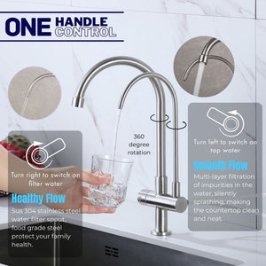 HEMOS KITCHEN FAUCET SUS 304 STAINLESS STEEL TWINS WALL PILLAR FILTER SINK TAP
