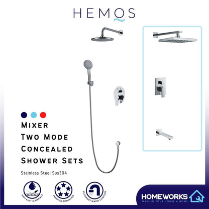 HEMOS BRASS MIXER TWO MODE CONCEALED SHOWER SETS