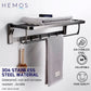 HEMOS BATHROOM FAUCET 304 STAINLESS STEEL TOWEL RACK HOLDER RAK BILIK MANDI HM-81509