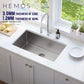 HEMOS NANO SUS 304 STEEL 3.0MM THICKNESS HANDMADE KITCHEN SINK SINGLE DOUBLE BOWL SILVER BLACK