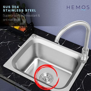 HEMOS KITCHEN FAUCET PARTS FULLY STEEL WASTE WITH BASKET DRAINER FILTER TRAP HM-0023, 0072