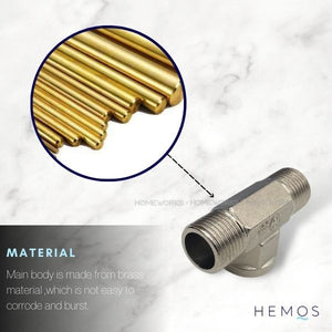 1/2'' (15MM) BRASS C/P TEE CONNECTOR ADAPTOR FEMALE MALE T-JUNCTION