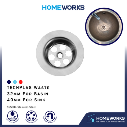 32MM 40MM BATHROOM BASIN WASTE KITCHEN SINK WASTE PENAPIS SINGKI CUCI MANGKUK