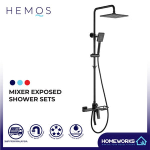 HEMOS BRASS MIXER EXPOSED SHOWER SETS HM-19010 (MATT BLACK)