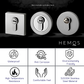 HEMOS SOLID SUS304 STAINLESS STEEL PROFILE CYLINDER COVER ROUND/SQUARE ESCUTCHEON KEYHOLE COVER