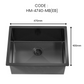 HEMOS NANO SUS 304 STEEL 3.0MM THICKNESS HANDMADE KITCHEN SINK SINGLE DOUBLE BOWL SILVER BLACK