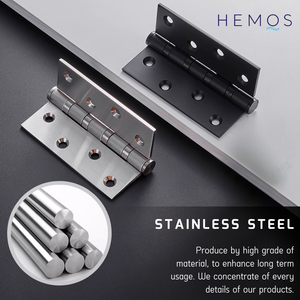 HEMOS 4 X 3 X 2.5MM HEAVY DUTY STAINLESS STEEL BALL BEARING SQUARE DOOR HINGES HM-5960-MS,MB