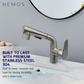 HEMOS BATHROOM FAUCET SUS304 PULL OUT MIXER PILLAR BASIN TAP KAPALA PAIP TANDAS (SILVER) HM-19035-MS