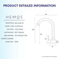 HEMOS BATHROOM FAUCET STAINLESS STEEL SUS 304 WALL SINK TAP HM-3302