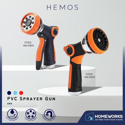 HEMOS 8/10 MODE FUNCTION ADJUSTABLE HIGH-PRESSURE WATER SPRAY GUN FOR GARDEN USE HM-0202,0203
