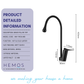 HEMOS BRASS MIXER PILLAR SINK TAP HM-19006 (MATT BLACK)