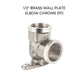 HEMOS 1/2" BRASS CHROME WALL PLATE ELBOW WITH BRACKET PIPE CONNECTOR (FF)