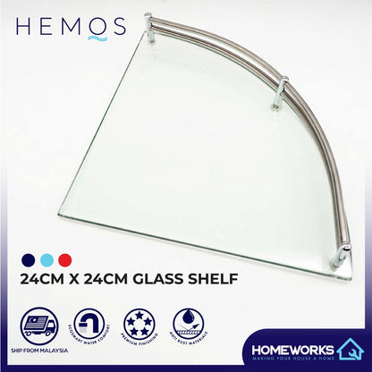 MOCHA 24CM X 24CM GLASS SHELF M312