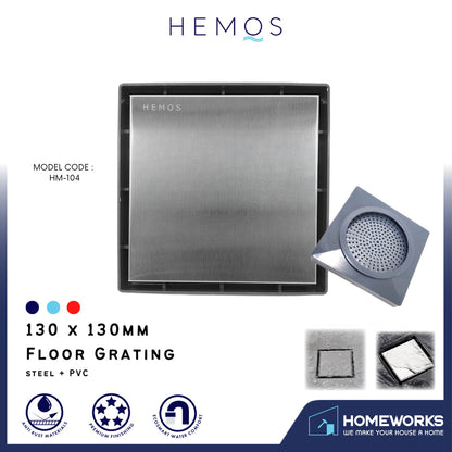 HEMOS INVISIBLE STEEL MOSAIC TILE FLOOR TRAP GRATING HM-104