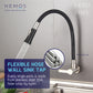 HEMOS KITCHEN FAUCET FLEXIBLE BLACK SILICONE RUBBER HOSE 304 STEEL WALL SINK TAP HM-3302F