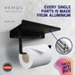 HEMOS BATHROOM FITTING ALUMINIUM TOILET PAPER ROLL PHONE HOLDER PEMEGANG TISU HM-89107 (MATTE BLACK)