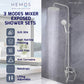 HEMOS STEEL MIXER BASIN TAP MIXER EXPOSED BATH SHOWER WITH TAP 3 MODE SHOWER SET HM-12SERIES