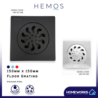 HEMOS 150 X 150 X 0.8MM STEEL FLOOR TRAP GRATING HM-107