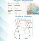 STAINLESS STEEL FREE STANDING FOLDABLE CLOTHES DRYING RACK CT-503