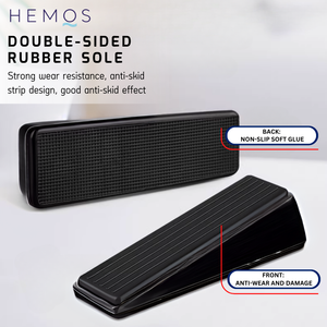 HEMOS STAINLESS STEEL HEAVY DUTY DOOR STOPPER FOR BOTTOM OF DOOR NON-SCRATCH & ANTI-SLIP HM-5909-MB
