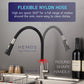 HEMOS KITCHEN FAUCET FLEXIBLE BLACK SILICONE RUBBER HOSE 304 STEEL PILLAR SINK TAP HM-3301F