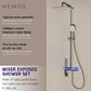 HEMOS BATHROOM FAUCET 4 MODE BRASS LED LIGHT MIXER EXPOSED GREY SHOWER SETS HM-19074-MG