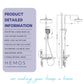 HEMOS BATHROOM FAUCET 4 MODE BRASS LED LIGHT MIXER EXPOSED GREY SHOWER SETS HM-19074-MG