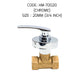 HEMOS 1/2 15MM & 3/4" 20MM BATHROOM FAUCET BRASS CHROME CONCEALED STOP VALVE COCK HM-40015,70015