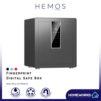 HEMOS TUYA APP IRON ANTI-DRILLING & SMASHING FINGERPRINT DIGITAL SECURITY SAFETY BOX HM-TH-300,450