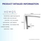 HEMOS KITCHEN FAUCET SUS 304 STAINLESS STEEL MIXER DESIGNER PILLAR SINK TAP WITH LONG SPOUT HM-19003