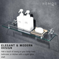HEMOS BATHROOM FAUCET STAINLESS STEEL SUS 304 GLASS SHELF HM-83805 (MATT SILVER)