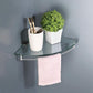 HEMOS BATHROOM FITTINGS STAINLESS STEEL SUS 304 CORNER GLASS SHELF HMBF-89933-MS