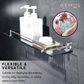 HEMOS BATHROOM FAUCET STAINLESS STEEL SUS 304 GLASS SHELF HM-83805 (MATT SILVER)