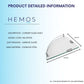 HEMOS BATHROOM FITTINGS STAINLESS STEEL SUS 304 CORNER GLASS SHELF HMBF-89933-MS