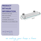 HEMOS BATHROOM FAUCET STAINLESS STEEL SUS 304 GLASS SHELF HM-83805 (MATT SILVER)
