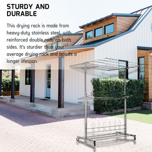 1200MM STAINLESS STEEL T-SHAPE FOLDABLE CLOTHES RACK GMH-2300