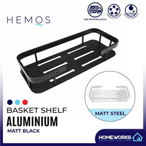 HEMOS BATHROOM FAUCET ALUMINUM CORNER BASKET HM-81105 (MATE BLACK,SILVER)