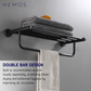 HEMOS BATHROOM FITTING SUS 304 CLOTHES TOWELS HOLDER RAK BILIK MANDI HM-83809 (MATT BLACK, SILVER)