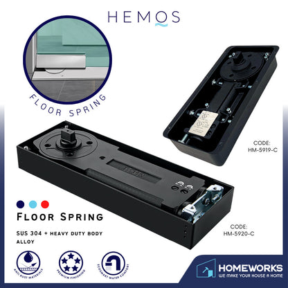 HEMOS HEAVY DUTY STAINLESS STEEL FLOOR SPRING HYDRAULIC BUFFER GROUND HINGE HM-5919,5920-C