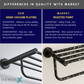 HEMOS BATHROOM FITTING SUS 304 CLOTHES TOWELS HOLDER RAK BILIK MANDI HM-83809 (MATT BLACK, SILVER)