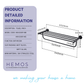 HEMOS BATHROOM FITTING SUS 304 CLOTHES TOWELS HOLDER RAK BILIK MANDI HM-83809 (MATT BLACK, SILVER)