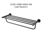 HEMOS BATHROOM FITTING SUS 304 CLOTHES TOWELS HOLDER RAK BILIK MANDI HM-83809 (MATT BLACK, SILVER)