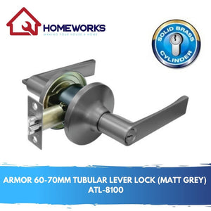 60-70MM TUBULAR LEVER ROOM DOOR LOCK (MATT GREY) ATL-8100